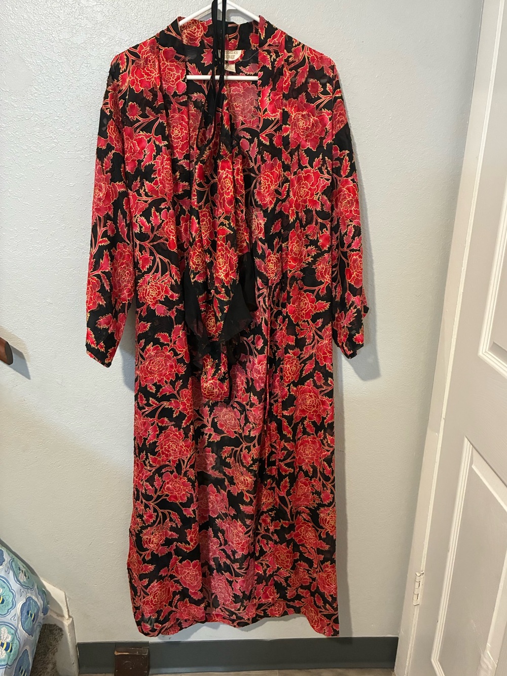 Vintage 1980’s Victoria's Secret Long robe with lingerie body suit